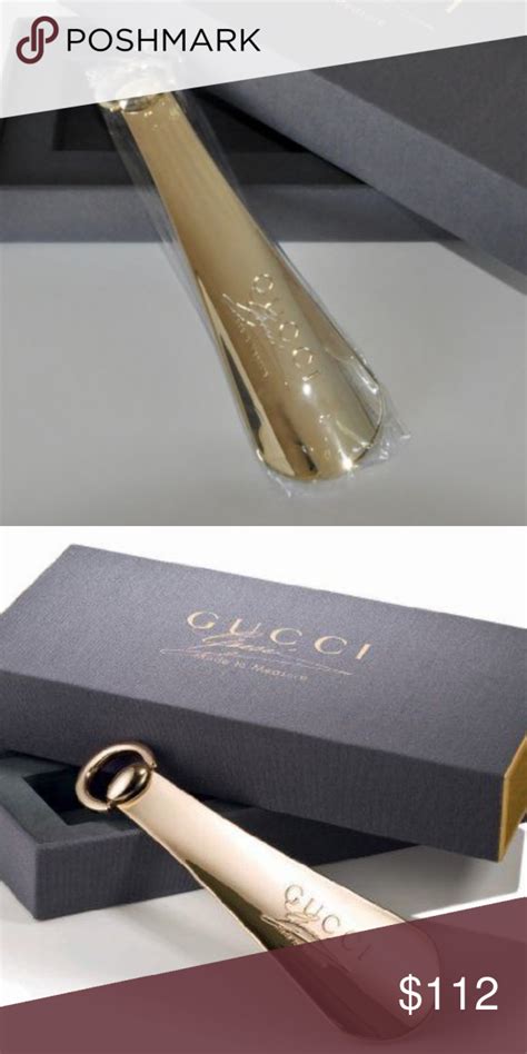 NEW GUCCI MADE TO MEASURE METAL SHOE HORN GOLD 